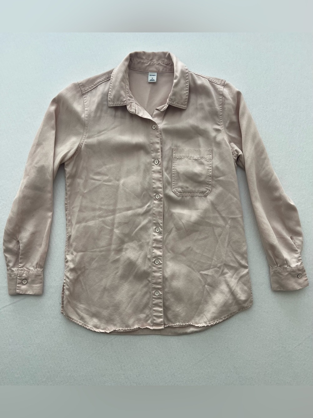 Old Navy Women’s XS Blush Tencel Relaxed Button Down Shirt Minimalist